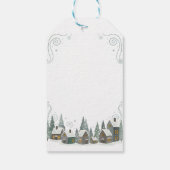 Chic Winter "Het duurt een dorp" Baby Shower Cadeaulabel (Achterkant)