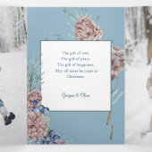 Chic Winter Holiday Pine op blauwe achtergrond Drieluik Kaart (Binnenkant midden)