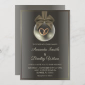 Chic Winter Kerst Ornament Huwelijk Kaart (Voorkant / Achterkant)