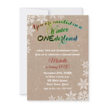 Chic Winter Onederland Meisje Eerste Verjaardagsfe