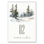 Chic Winter Pine Trees Sneeuwlandschap Trouwen Kaart (Voorkant)