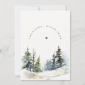 Chic Winter Pine Trees Sneeuwlandschap Trouwen Save The Date (Achterkant)