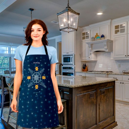 Chic Winter snewflake kiss muackS!!! Aangepaste te Schort