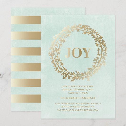 Chic Winter | Uitnodiging feestdag (Voorkant / Achterkant)