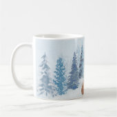 Chic Winter Waterverf Deer in Forest Koffiemok (Links)