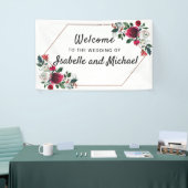 Chic Winter Wedding Welkom Rode Bloemen Spandoek (Beurs)