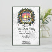 Chic Winter Wonderland kerstfeest uitnodiging (Staand voorkant)