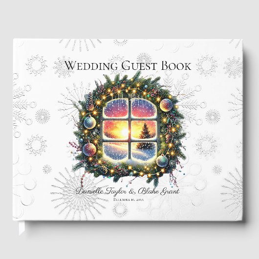 Chic Winter Wonderland Xmas Wedding Guest Book Gastenboek (Voorkant)