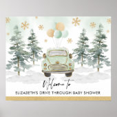 Chic wintervakantie Drive Thru babyshowerparade Poster (Voorkant)