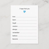 Chic Wishes for Baby Boy Shower Game Informatiekaartje (Achterkant)