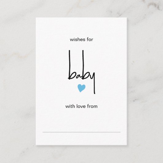 Chic Wishes for Baby Boy Shower Game Informatiekaartje (Voorkant)