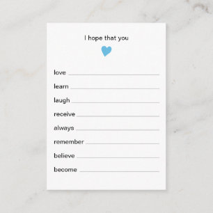 Chic Wishes for Baby Boy Shower Game Informatiekaartje