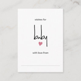 Chic Wishes for Baby Girl Shower game Informatiekaartje