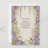 Chic Wisteria Lila Floral Wreatous Unique Wedding Kaart (Voorkant)