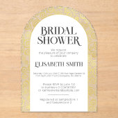 Chic wit en goud bloeien winter Vrijgezellenfeest Acryl Uitnodigingen (Voorkant)