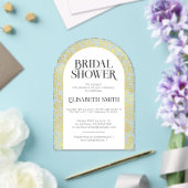 Chic wit en goud bloeien winter Vrijgezellenfeest Acryl Uitnodigingen (Insitu (Huwelijk))