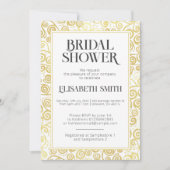 Chic wit en goud bloeien winter Vrijgezellenfeest Kaart (Voorkant)