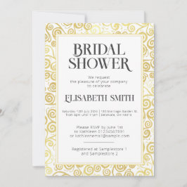 Chic wit en goud bloeien winter Vrijgezellenfeest Kaart