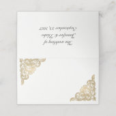 Chic wit en goud bruiloft gevouwen plaats kaart plaatskaartje (Buitenkant ongevouwen)