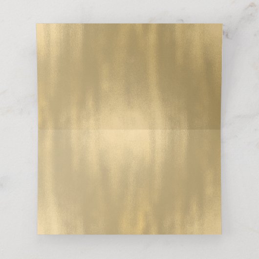 Chic wit en goud bruiloft gevouwen plaats kaart plaatskaartje (Binnenkant ongevouwen)