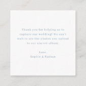 Chic Wit en Stofblauw QR Code Deel de Liefde Informatiekaartje (Achterkant)