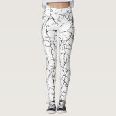 Chic wit en zwart breukpatroon leggings (Voorkant)