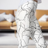 Chic wit en zwart breukpatroon leggings