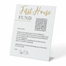 Chic Wit & Goud Elegant QR Code Eerste Huisfonds