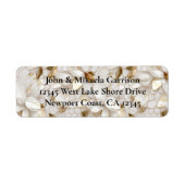 Chic Wit Gouden Lotus Bloemen Huwelijk Etiket (Voorkant)