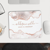 Chic wit marmer agaat roze gouden glitter muismat