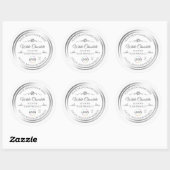 Chic Wit Product Label Zilver Lijst met Logo (Vel)