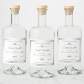 Chic Wit Product Label Zilver Lijst met Logo Likeurfles Etiket (Flessen)