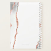 Chic Wit Rose Goud Glitter Agaat Monogram 2024 Planner (Achterkant)
