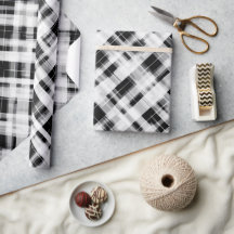 Chic Wit Zwart Monochroom Ivoor Plaid Patroon