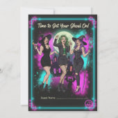 Chic Witches Night Out Adult Halloween Party Kaart (Achterkant)