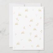 Chic Witte Bloemen Gouden Confetti Afstuderen Uitn Kaart (Achterkant)