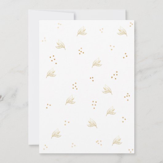 Chic Witte Bloemen Gouden Confetti Afstuderen Uitn Kaart (Achterkant)