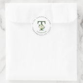 Chic Witte Bloemrijke Ronde Adreslabel Ronde Sticker (Tas)
