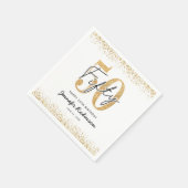 Chic Witte Gouden 50ste Verjaardag Servetten (Hoek)