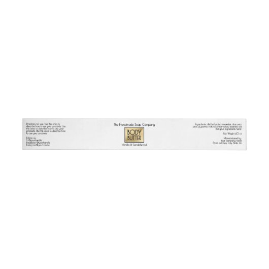 Chic Witte Gouden Body Butter Pot Label  (Individueel)