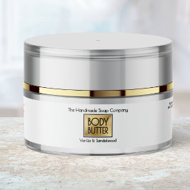 Chic Witte Gouden Body Butter Pot Label