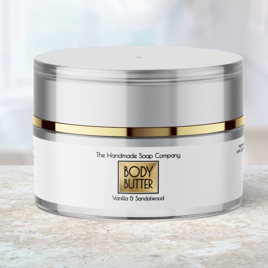 Chic Witte Gouden Body Butter Pot Label
