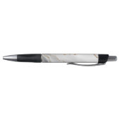 Chic Witte Gouden Glitter Agate Monogram Script Na Pen (Bodem)