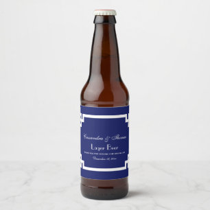 Chic Witte Griekse Sleutel Frame Doe-het-zelf BG Bier Etiket