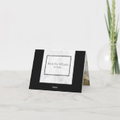 Chic Witte & Grijze Marmeren Trouw Dank Je Bedankkaart (Achterkant)