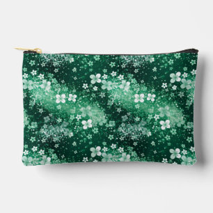Chic Witte Groene Shamrocks & Stippen op Donkergro Etui