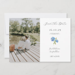 Chic Witte Koppel Foto Florale Hortensia Save The Date