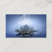 Chic Witte Lotus Blauw Visitekaartje (Voorkant)