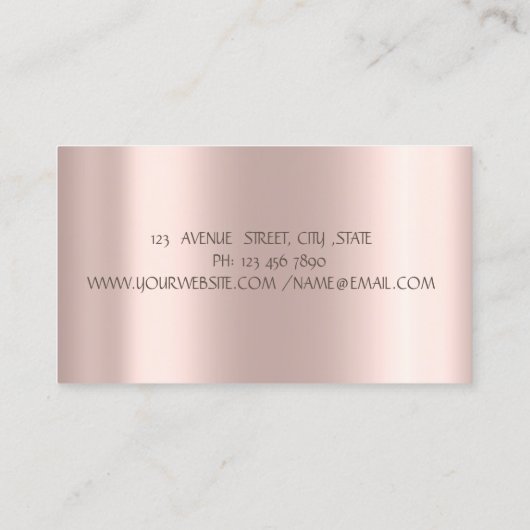 Chic Witte Lotus Holografische Inkt Roos Goud Visitekaartje (Achterkant)