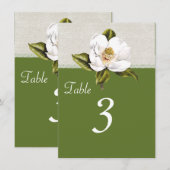 Chic Witte Magnolia Ontvangst Tafelnummer (Voorkant / Achterkant)